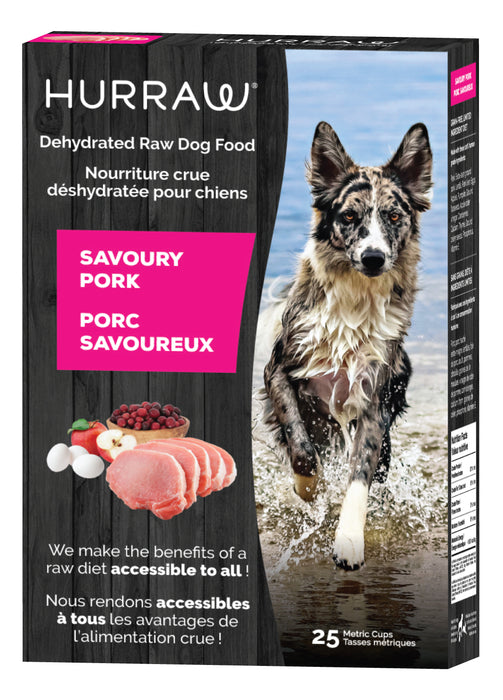Hurraw porc déshydraté sans grains nourriture pour chiens (produit du Quebec)