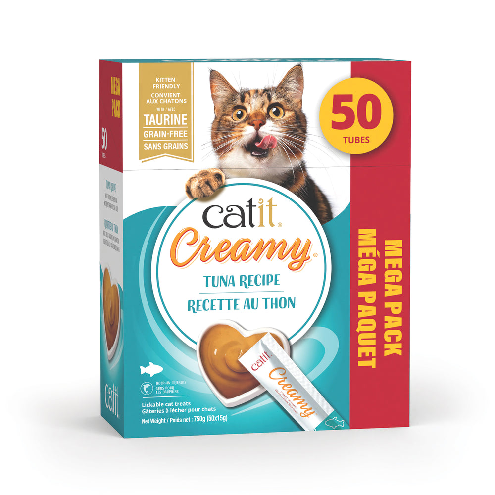 Catit Cream régals crémeux , thon, paquet de 50 gateries pour chats