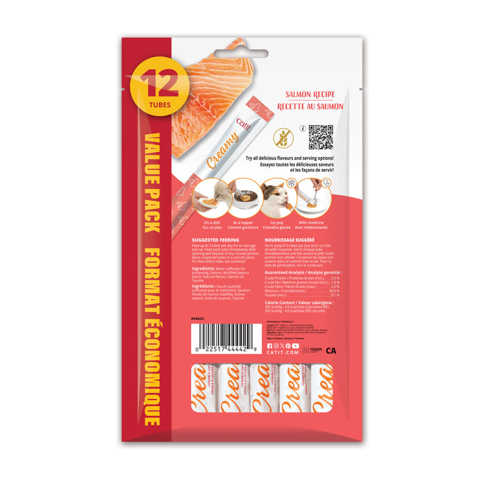 Catit Creamy – Régals Crémeux, Saumon, Paquet De 12
