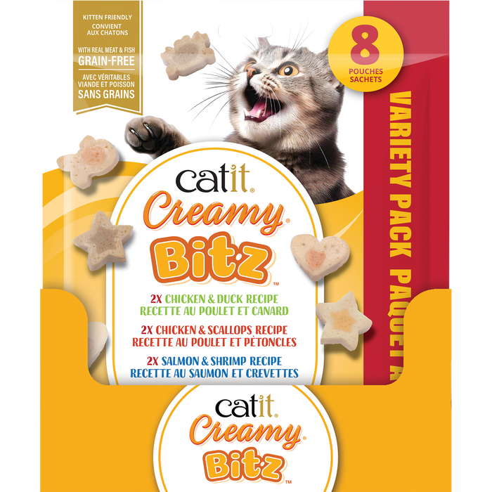 Gâteries moelleuses Catit Creamy Bitz, Paquet assorti, paquet de 8, 96 g