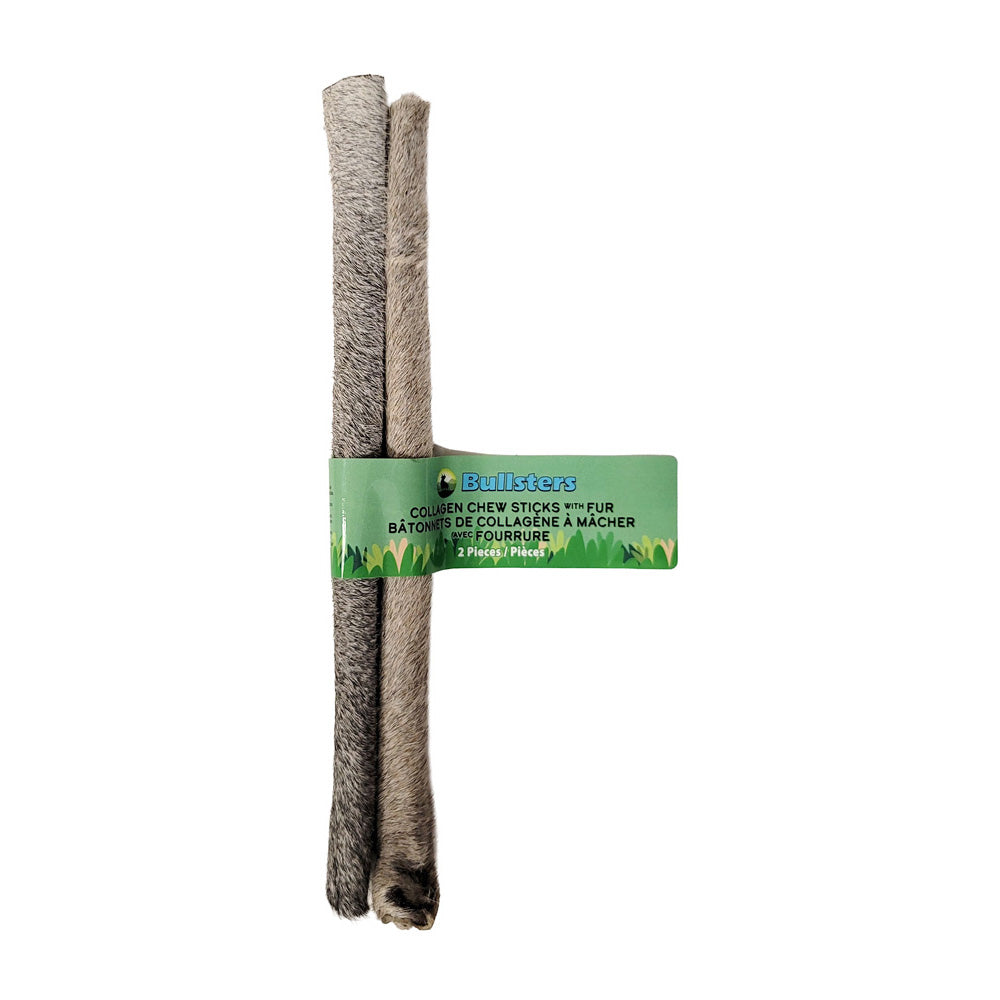 BULLSTERS Bâtons de Collagène à Mâcher avec Fourrure 12" (2 mcx)