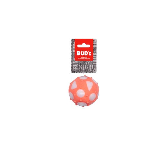 Bud'z Jouet En Caoutchouc Pour Chien Balle Pleine Grande Corail 7.5cm