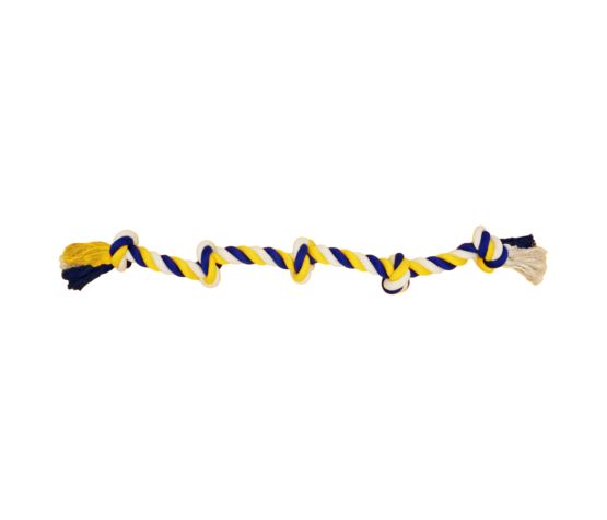 Bud'z Jouet De Corde Pour Chien, Avec 5 Noeuds - Large, Bleu Et Jaune 90cm