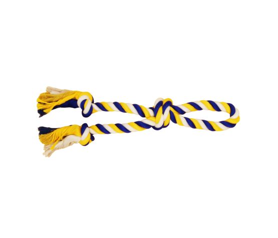Bud'z Jouet De Corde Pour Chien, Double Avec 3 Noeuds - Large, Bleu Et Jaune 60cm