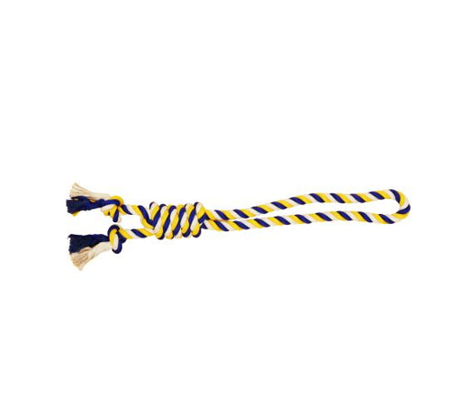 Bud'z Jouet De Corde Pour Chien, Double Avec Boucle Et Noeud Coulant - Large, Bleu Et Jaune 70cm
