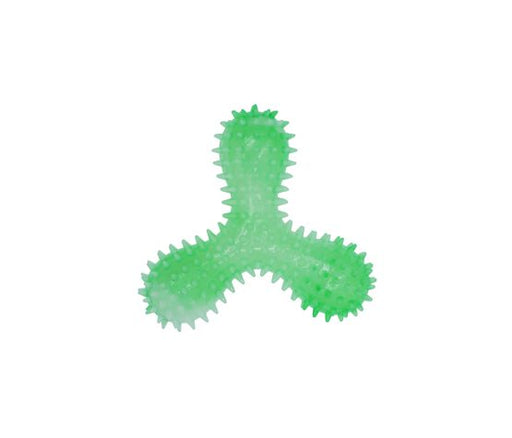 Bud'z Jouet En Caoutchouc Lumineux Pour Chien - Triskel à Pointes, Vert 16cm