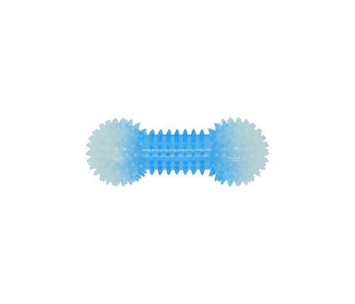 Bud'z Jouet En Caoutchouc Lumineux Pour Chien - Haltère à Pointes, Bleu 16cm