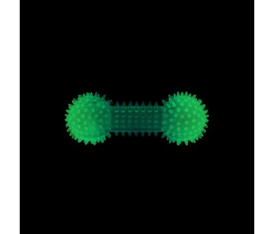 Bud'z Jouet En Caoutchouc Lumineux Pour Chien - Haltère à Pointes, Bleu 16cm
