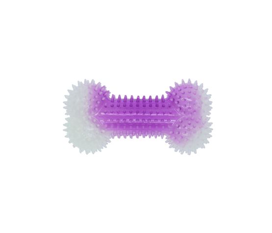 Bud'z Jouet En Caoutchouc Lumineux Pour Chien - Os à Pointes, Mauve 15.5cm