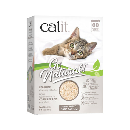 Litière Catit Go Natural de cosses de pois, sans parfum, boîte de 5,6 kg (12,3 lb)