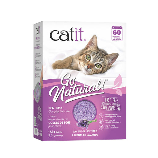 CATIT GO! NATURAL LITIÈRE À BASE DE COSSES DE POIS PARFUM DE LAVANDE 12.3LBS