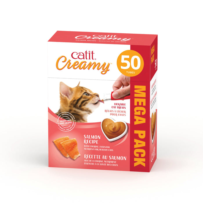 Catit Cream régals crémeux , Saumon, paquet de 50 gateries pour chats
