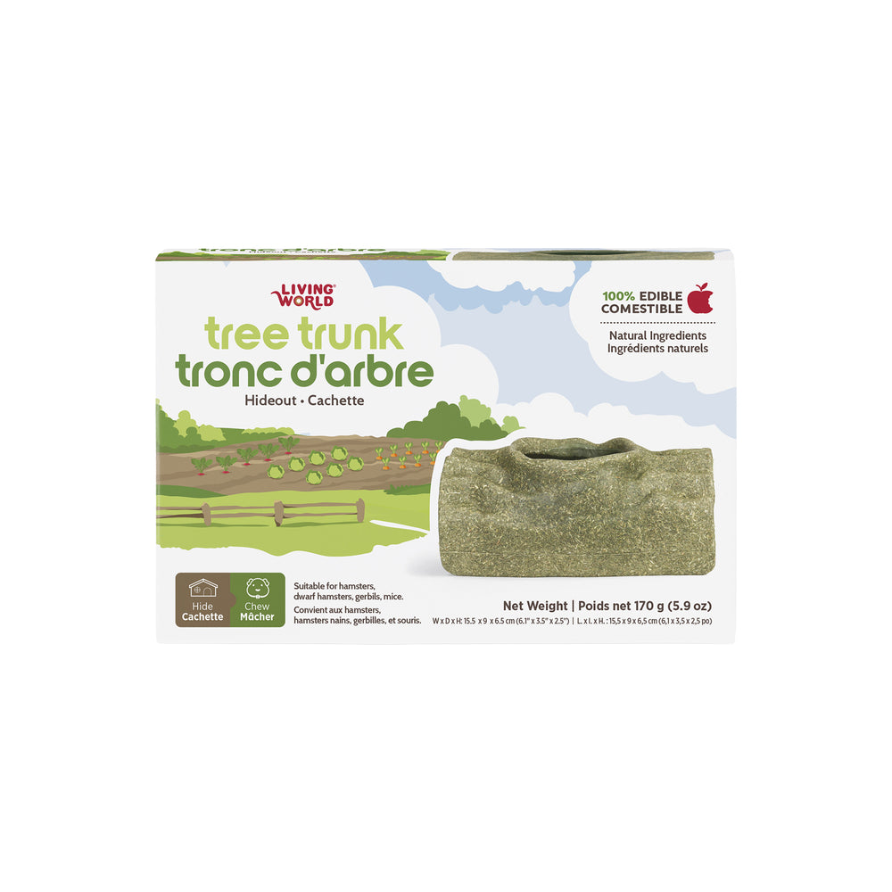 Living World – Cachette comestible, Tronc d’arbre, verte, 170 g