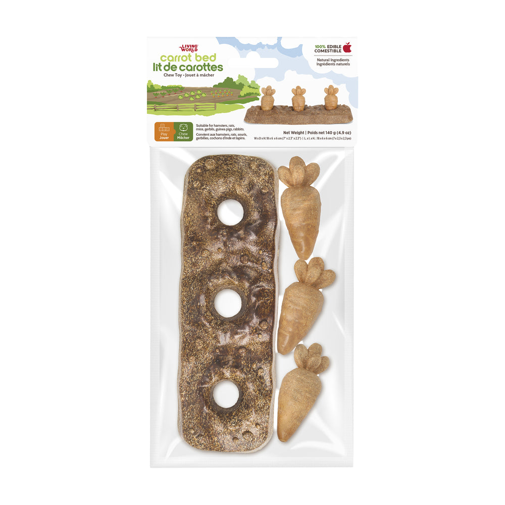 Living World – Jouet à mâcher comestible, Lit de carottes, multicolore, 140 g