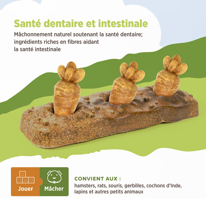 Living World – Jouet à mâcher comestible, Lit de carottes, multicolore, 140 g