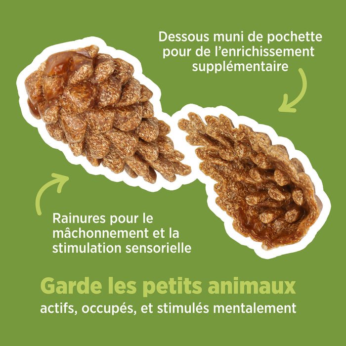 Living World – Jouet à mâcher comestible, Pommes de pin, brun, paquet de 6, 66 g