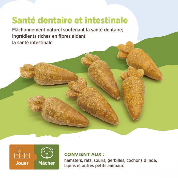 Living World – Jouet à mâcher comestible, Carottes, orange, paquet de 6, 78 g