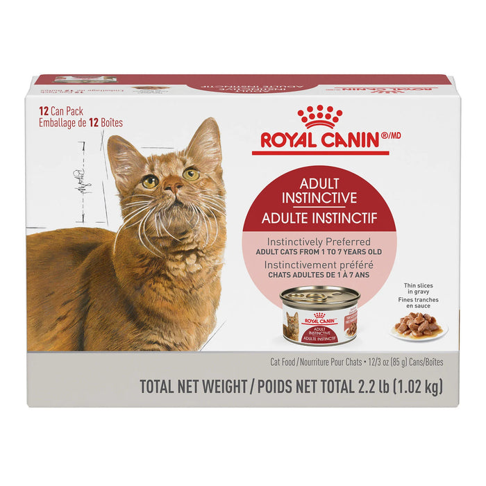 Royal Canin Adulte Instinctif Fines tranches en sauce – Nourriture en conserve pour chats Paquet de 12