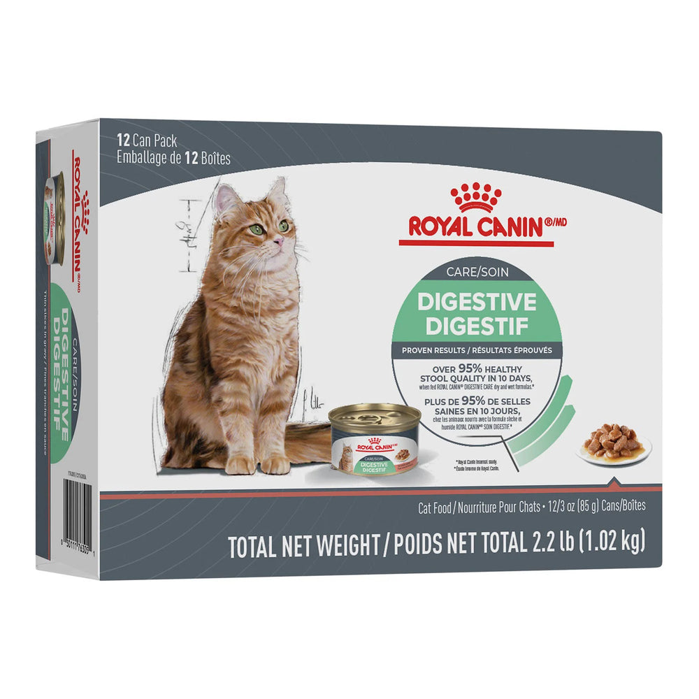 Royal canin Soin Digestif Fines tranches en sauce – Nourriture en conserve pour chats Paquet de 12