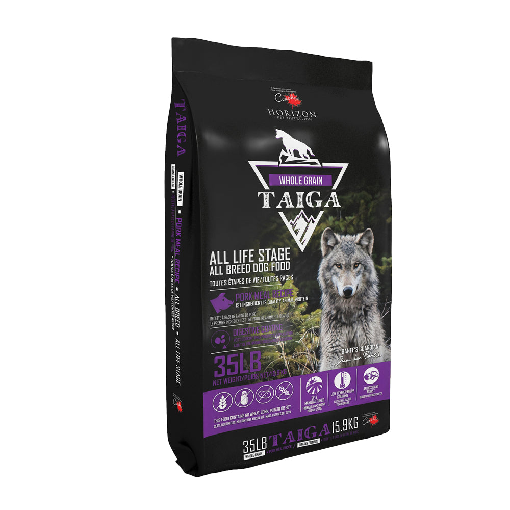 TAIGA PORC GRAINS ENTIERS NOURRITURE POUR CHIENS 35 LB