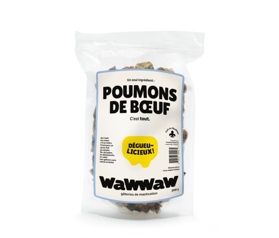 Wawwaw Poumons De Boeuf Pour Chien, En Sac De 200g