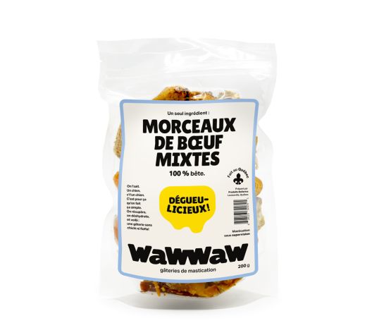 Wawwaw Morceaux De Boeuf Mixtes Pour Chien, En Sac De 200g
