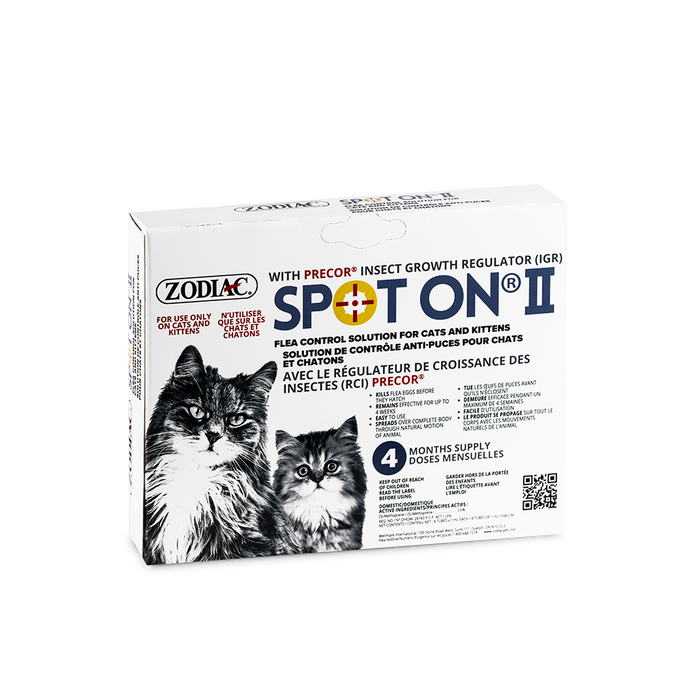 Zodiac SPOT ON II Solution de contrôle anti-puces pour chats et chatons