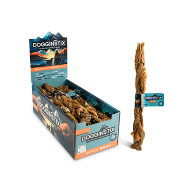 Dogginstix tripes de bœuf tressées naturel pour chiens à mâcher et comme friandises