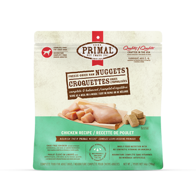 Primal Croquettes Pour Chien Crues Lyophilisées Au Poulet 5.5oz