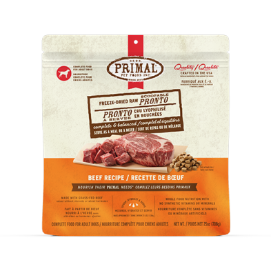 Primal Pronto-En-Bouchées Pour Chien Lyophilisées Au Boeuf 25oz