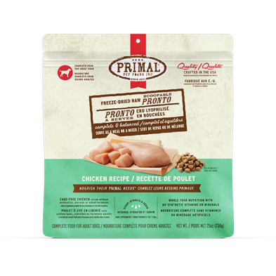 Primal Pronto-En-Bouchées Pour Chien Lyophilisées Au Poulet 25oz