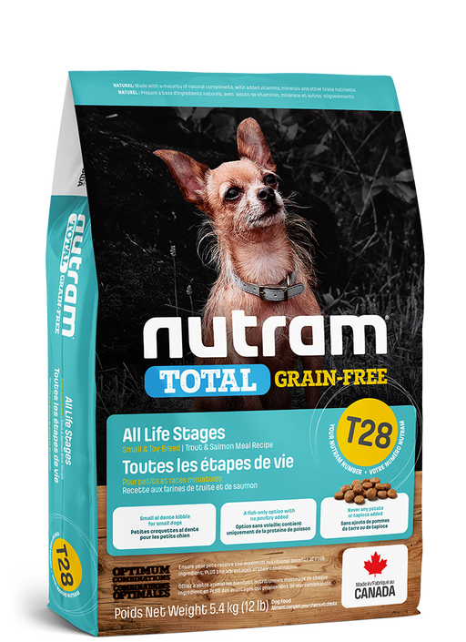 Nutram total (t28) nourriture chien  petite race sans grains saumon et truite