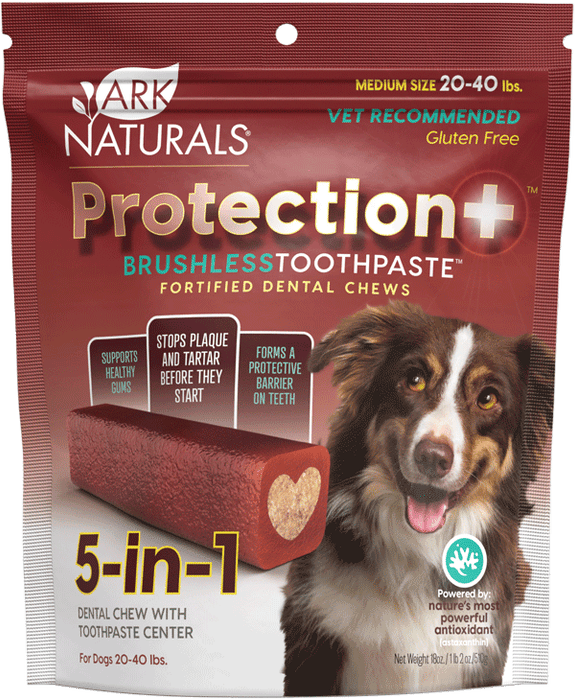 Ark naturals dentifrice dentaire sans brossage pour chien de 20lbs à 40lbs