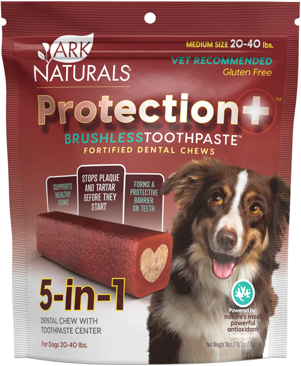 Ark naturals dentifrice dentaire sans brossage pour chien de 20lbs à 40lbs