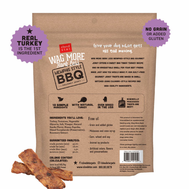 Wag more memphis style dinde jerky pour chiens