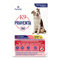 K9 Praventa 360 traitement contre les puces et les tiques pour chiens de grande taille, 11 kg à 25 kg