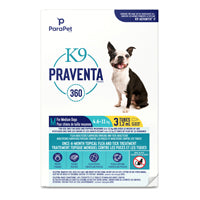K9 Praventa 360 traitement contre les puces et les tiques pour chiens de taille moyenne 4,6 kg à 11kg