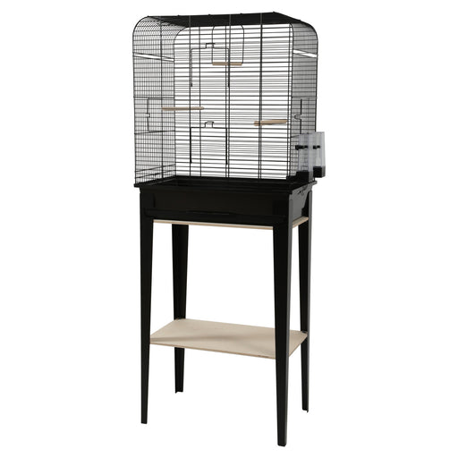 Cage Chic Loft et meuble, grande, noire, 53,5 x 33,5 x 64 cm pour oiseaux