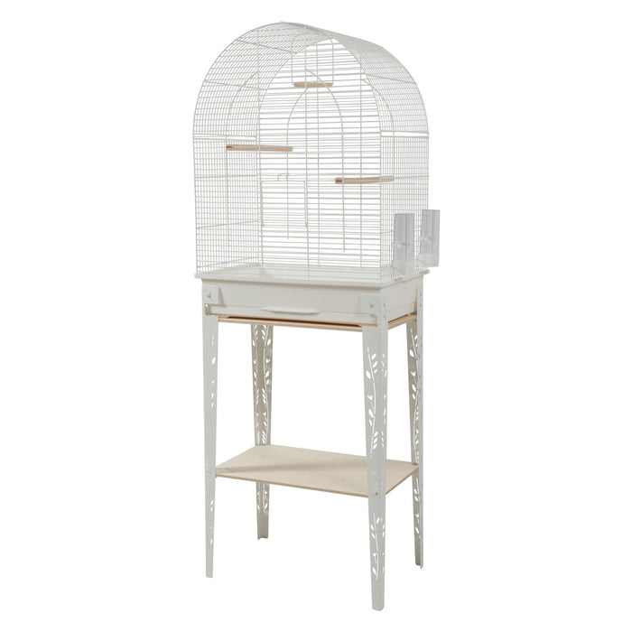Cage Chic Patio et meuble, grande, blanche, 53 x 33 x 74 cm pour oiseaux