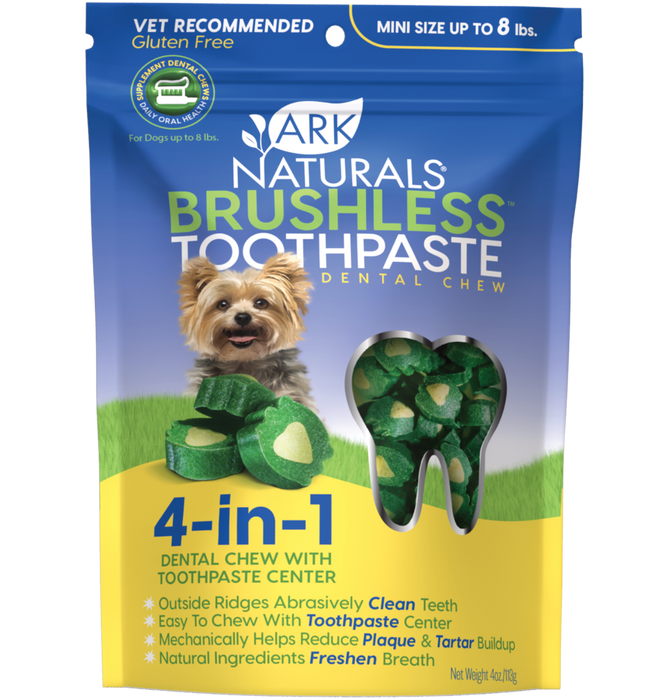 Dentifrices Ark dentaires sans brossage pour chien jusqu'a 8 lb