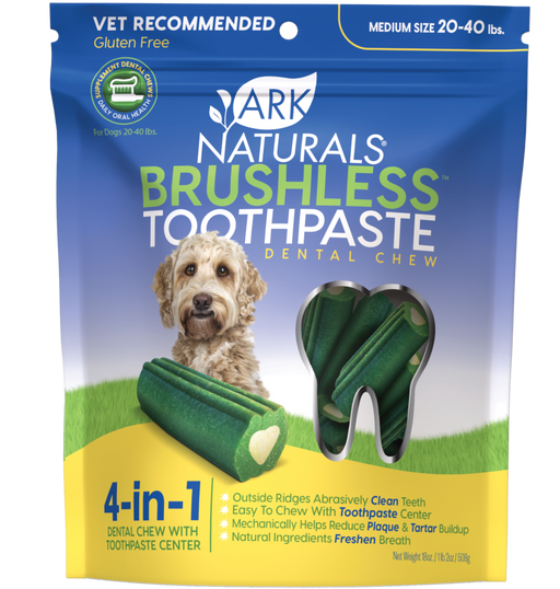 Dentifrices Ark dentaires sans brossage pour chien 20 a 40 lb