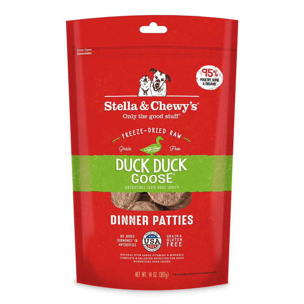 Stella & chewy's galettes duck duck goose cru lyophilisé nourriture pour chien