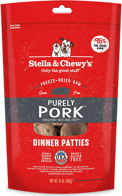 Stella & Chewy's galettes crues lyophilisées porc pour chien toute étape de la vie