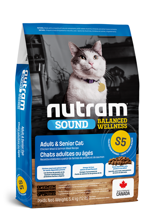 Nutram s5 sound bien-être équilibré nourriture pour chat