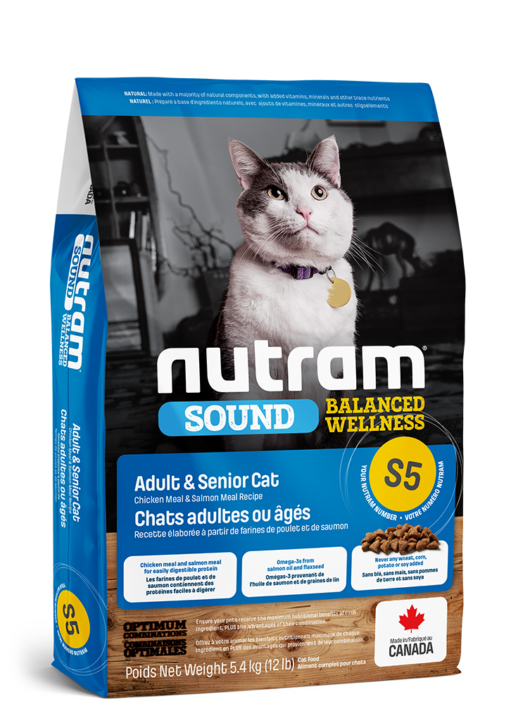Nutram s5 sound bien-être équilibré nourriture pour chat