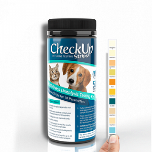 CheckUp Lot de 50 bandelettes de test d'urine pour chats et chiens