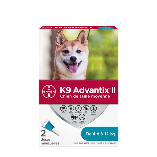 Advantix II - Protection puces+tiques+moustiques medium pour chien 4.6KG-11KG
