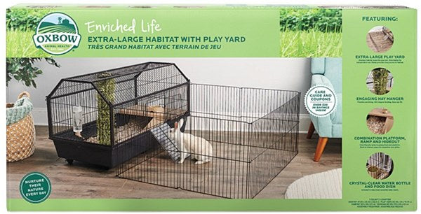 Oxbow très grand habitat (cage) avec cour de récréation pour lapin—  animauxbouffe