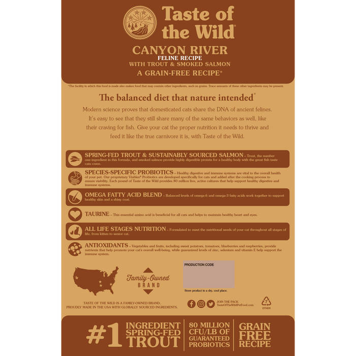 Taste of the wild canyon river nourriture pour chat 2.27 kg - CHAT NOURRITURE SÈCHE - Taste of the Wild - Taste of the wild canyon river nourriture pour chat 2.27 kg