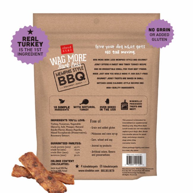Wag more memphis style dinde jerky pour chiens - Gaterie pour Chien - Cloud star - Wag more memphis style dinde jerky pour chiens